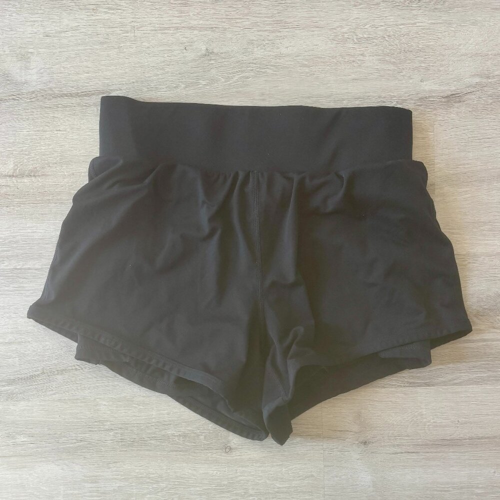 Fabletics Black Athletic Shorts with Built-in Spandex